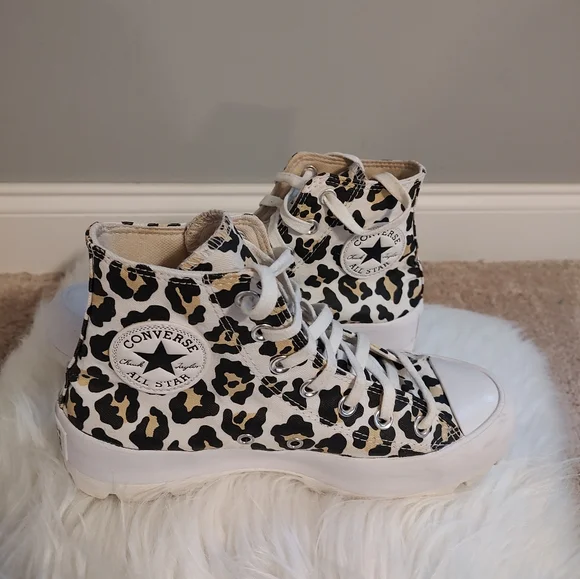 Converse CTAS Lugged Hi Top Platform Sneaker Leopard Various Sizes - Picture 11 of 13